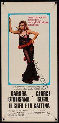3g594 OWL & THE PUSSYCAT Italian locandina '70 full-length image of sexiest Barbra Streisand!