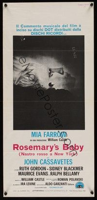 3g610 ROSEMARY'S BABY Italian locandina '68 Roman Polanski, Mia Farrow, creepy baby horror!