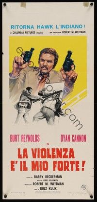3g619 SHAMUS Italian locandina '73 private detective Burt Reynolds is a pro that never misses!