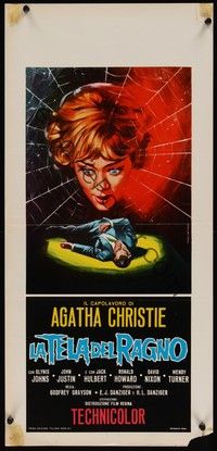 3g627 SPIDER'S WEB Italian locandina R71 Glynis Johns, mystery thriller by Agatha Christie!