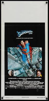 3g638 SUPERMAN Italian locandina '78 comic book hero Christopher Reeve, Gene Hackman!