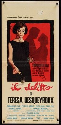 3g643 THERESE Italian locandina '63 Therese Desqueyroux, Nistri art of Emmanuelle Riva!