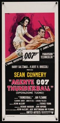 3g650 THUNDERBALL Italian locandina R80s different art of Sean Connery as James Bond by Ciriello!
