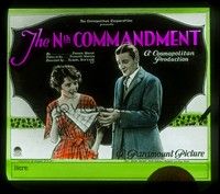 3h186 NTH COMMANDMENT glass slide '23 Colleen Moore, James Morrison, from the Fannie Hurst novel!