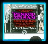 3h191 PENROD & SAM glass slide '23 Ben Alexander & Joe Butterword as Booth Tarkington characters!