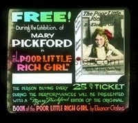 3h193 POOR LITTLE RICH GIRL glass slide '17 Mary Pickford as a sheltered 11 year-old girl!