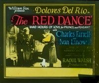 3h194 RED DANCE glass slide '28 Dolores Del Rio is torn between Charles Farrell & Ivan Linow!