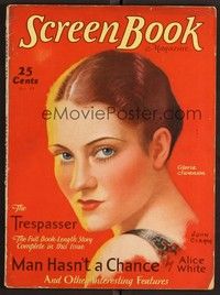 3h086 SCREEN BOOK magazine December 1929 art of Gloria Swanson in The Trespasser by John Clarke!