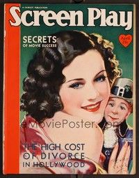 3h090 SCREEN PLAY magazine April 1931 art of sexy Maureen O'Sullivan & leprechaun by Henry Clive!