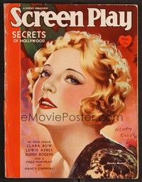 3h089 SCREEN PLAY magazine March 1931 incredible art of sexy Dorothy Mackaill by Henry Clive!