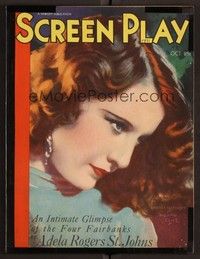 3h096 SCREEN PLAY magazine October 1931 great art of beautiful Barbara Stanwyck by Henry Clive!