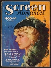 3h101 SCREEN ROMANCES magazine May 1931 art of Norma Shearer in Strangers May Kiss by Marland Stone