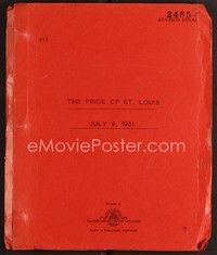 3h147 PRIDE OF ST. LOUIS revised final draft script July 9, 1951, screenplay by Herman J. Mankiewicz