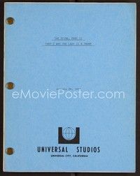 3h151 STING 2 script January 28, 1977, screenplay by David S. Ward, great working title!