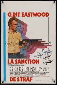 3j475 EIGER SANCTION Belgian '75 cool multiple images of Clint Eastwood w/shotgun!