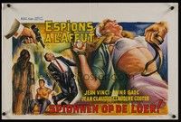 3j521 HEAT OF MIDNIGHT Belgian '66 Max Pecas's Espions a l'affut, action art & sexy girl in peril!