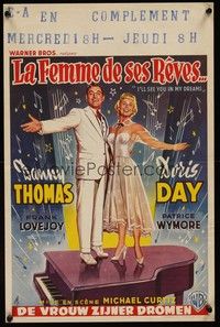 3j529 I'LL SEE YOU IN MY DREAMS Belgian '52 JA artwork of Doris Day & Danny Thomas!