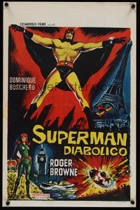 3j536 INCREDIBLE PARIS INCIDENT Belgian '67 art of wacky Italian superhero, Roger Browne!