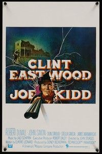 3j541 JOE KIDD Belgian '72 John Sturges, cool artwork of Clint Eastwood with shotgun!