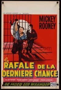 3j553 LAST MILE Belgian '59 great art of Mickey Rooney as Killer Mears breaking out of Death Row!