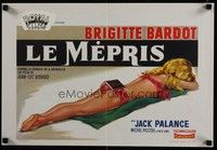 3j556 LE MEPRIS Belgian '63 Jean-Luc Godard's Le Mepris, art of sexiest Brigitte Bardot!