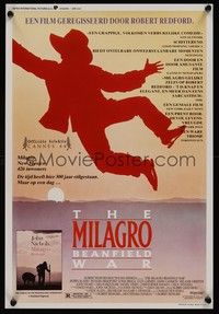 3j583 MILAGRO BEANFIELD WAR Belgian '88 directed by Robert Redford, art of happy farmer!