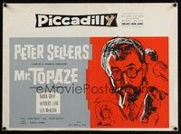 3j589 MR. TOPAZE Belgian '62 cool art of bearded Peter Sellers w/cigar, Nadia Gray!