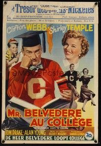 3j587 MR. BELVEDERE GOES TO COLLEGE Belgian '49 different art of Clifton Webb & Shirley Temple!