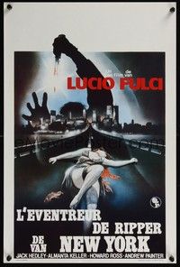 3j598 NEW YORK RIPPER Belgian '82 Lucio Fulci, cool art of killer & dead female victim!