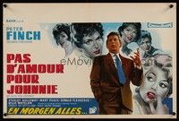 3j601 NO LOVE FOR JOHNNIE Belgian '61 directed by Ralph Thomas, Peter Finch, Mary Peach!