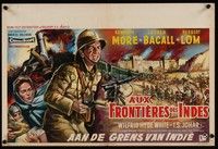 3j604 NORTH WEST FRONTIER Belgian '60 Lauren Bacall & soldier Kenneth More, Flame Over India!
