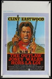 3j614 OUTLAW JOSEY WALES Belgian '76 Clint Eastwood is an army of one, cool double-fisted artwork!