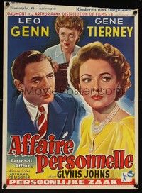 3j621 PERSONAL AFFAIR Belgian '54 Gene Tierney thinks husband Leo Genn has affair with his student!