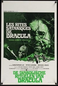 3j666 SATANIC RITES OF DRACULA Belgian '78 creepy different artwork of Count Dracula!