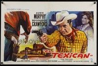 3j702 TEXICAN Belgian '66 art of cowboy Audie Murphy as the Texican, sexy Diana Lorys!