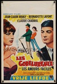 3j736 WISE GUYS Belgian '61 Claude Chabrol, art of super sexy Bernadette Lafont & Brialy!
