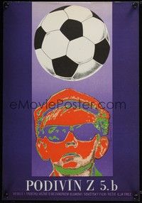 3j322 PODIVIN Z 5.B Czech 11x16 '72 Ilja Frez, Franzova art of soccer ball & boy!