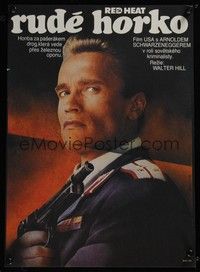 3j328 RED HEAT Czech 11x16 '88 Walter Hill, great image of cop Arnold Schwarzenegger!