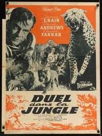 3j104 DUEL IN THE JUNGLE French 23x32 '54 Dana Andrews, Jeanne Crain, African adventure images!