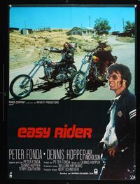 3j105 EASY RIDER French 23x31 R70s Peter Fonda, motorcycle biker classic directed by Dennis Hopper
