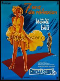3j125 SEVEN YEAR ITCH French 23x32 R70s Billy Wilder, great sexy art of Marilyn Monroe!