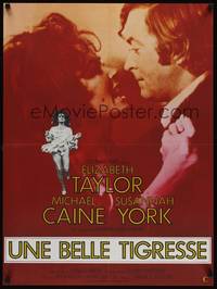3j129 X Y & ZEE French 23x32 '71 Elizabeth Taylor, Michael Caine, Susannah York, Zee & Co.