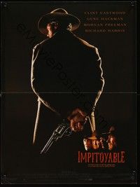 3j154 UNFORGIVEN French 15x21 '92 classic image of gunslinger Clint Eastwood with his back turned!