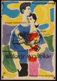 3j201 MAGIC VILLAGE Polish 23x33 '55 romantic art of Robert Lamourex & Lucia Bose by Mlodozeniec!