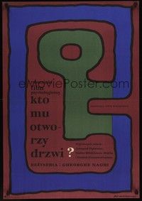 3j229 WHO IS GOING TO OPEN THE DOOR Polish 23x33 '67 directed by Gheorghe Naghi, Mlodozeniec art!
