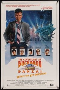 3k010 ADVENTURES OF BUCKAROO BANZAI 1sh '84 Peter Weller science fiction thriller!