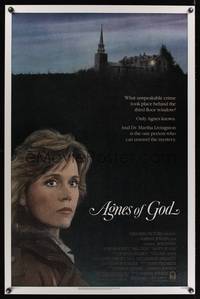 3k012 AGNES OF GOD 1sh '85 directed by Norman Jewison, close-up of Jane Fonda!