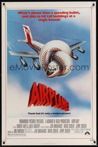 3k013 AIRPLANE 1sh '80 classic zany parody by Jim Abrahams and David & Jerry Zucker!