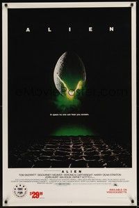 3k015 ALIEN video 1sh R86 Ridley Scott outer space sci-fi monster classic, cool hatching egg image!