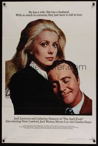 3k029 APRIL FOOLS int'l 1sh '69 Jack Lemmon & Catherine Deneuve are married but not to each other!